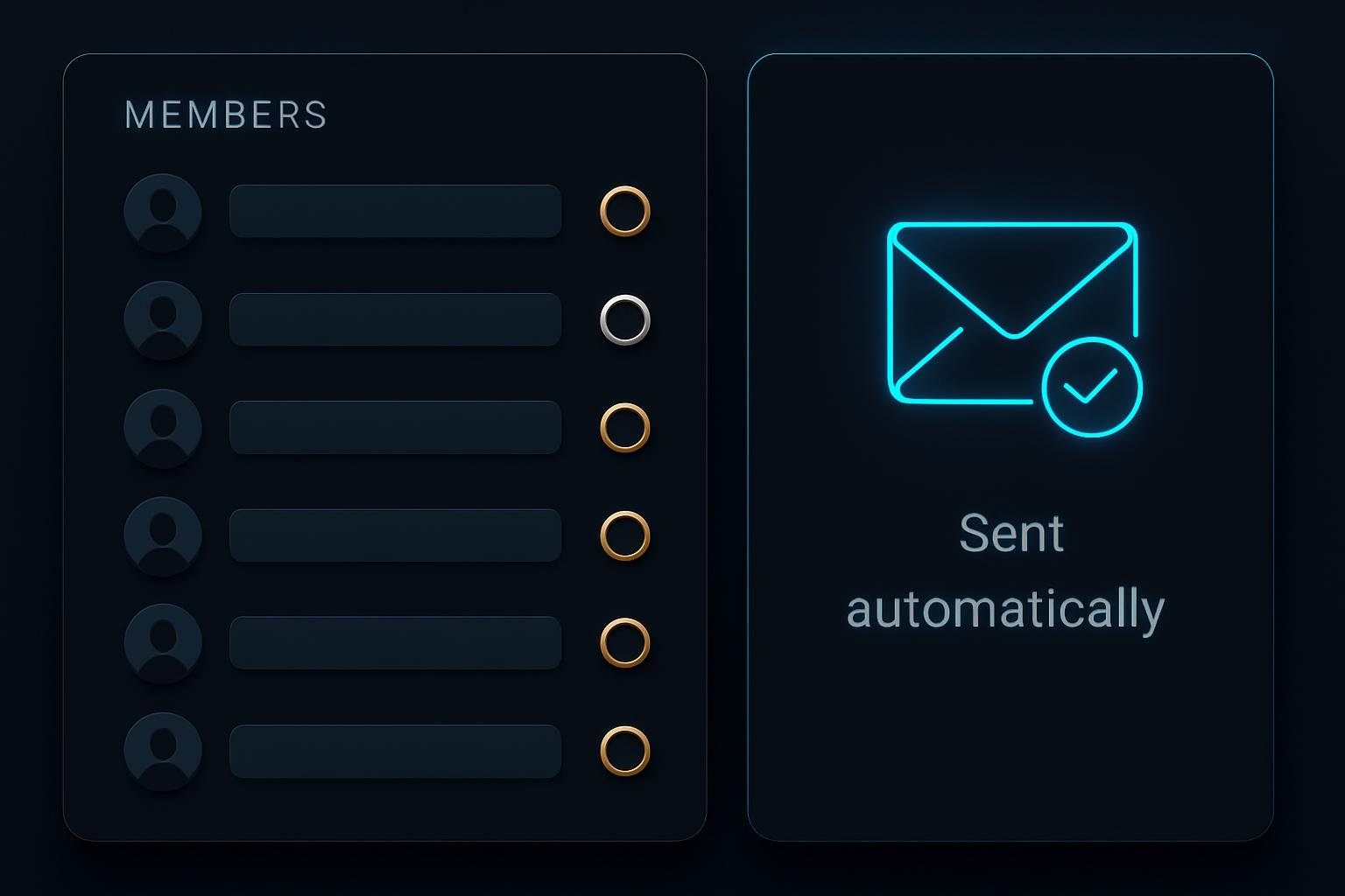 Dashboard mit Mitgliedschaftsstufen und automatisierten Zahlungserinnerungen
